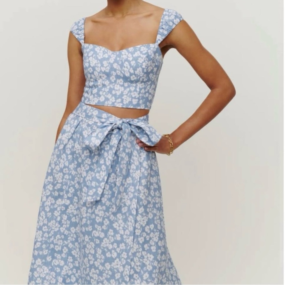 Reformation Clyde Skirt and Top Set Size 2